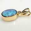 Natural Australian Boulder Opal and Diamond 18k Gold Pendant Code -GPA147