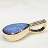 Natural Australian Boulder Opal and Diamond Gold Pendant Code -GPA142