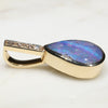 Natural Australian Boulder Opal and Diamond Gold Pendant Code -GPA142