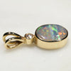 Natural Australian Boulder Opal and Diamond 18k Gold Pendant Code -GPA146