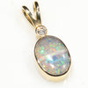 Natural Australian Boulder Opal and Diamond 18k Gold Pendant Code -GPA146