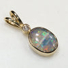 Natural Australian Boulder Opal and Diamond 18k Gold Pendant Code -GPA146