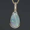 10k Gold and Diamonds Natural Boulder Opal Pendant