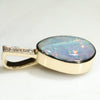 Natural  Australian Boulder Opal and Diamond Gold Pendant (14mm x 9mm) Code -GPA135