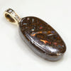Natural Opalizied Wood Fossil and Diamond Gold Pendant (18mm x 10mm) Code-GPA59