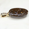 Natural Opalizied Wood Fossil and Diamond Gold Pendant (18mm x 10mm) Code-GPA59