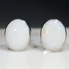 Natural Australian White  Opal  Silver Stud Earring (11mm x 8mm) Code -SE289