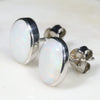 Natural Australian White  Opal  Silver Stud Earring (11mm x 8mm) Code -SE289