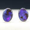Silver Blue Opal Earrings