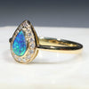 Natural Australian Boulder Opal and Diamond Gold Ring - Size 6 Code - JGR01A