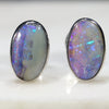 natural Australian Silver Opal Studs