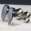 Silver Opal Studs Side View
