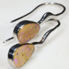 Natural Australian Boulder Opal Silver Earring (9.5mm x 6mm) Code -SE260