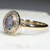 Natural Australian Boulder Opal and Diamond  Gold Ring Size 7.25 Code - JRL18
