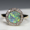 Solid Opal and Diamond Ring