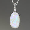 Solid White Opal-Diamond- Sterling Silver