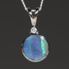 natural Solid Boulder Opal with Diamond