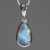 Natural Australian Boulder Opal and Diamond Silver Pendant with Silver Chain Code -SD129