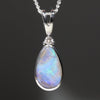 solid opal pendant silver