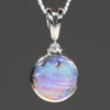 Round Opal Pendant with Diamond