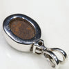 Natural Australian Boulder Opal and Diamond Silver Pendant with Silver Chain (9mm x 7mm)  Code -SD135
