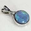 Natural Australian Boulder Opal and Diamond Silver Pendant with Silver Chain Code -SD148