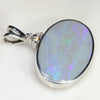 Natural Australian Opal and Diamond Silver Pendant with Silver Chain Code -SD131
