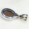 Natural Australian Boulder Opal and Diamond Silver Pendant with Silver Chain (9mm x 6mm)  Code -SD133