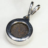 Natural Australian Boulder Opal and Diamond Silver Pendant with Silver Chain (9mm x 9mm)  Code -SD128