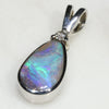 Natural Australian Boulder Opal and Diamond Silver Pendant with Silver Chain Code -SD129