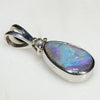 Natural Australian Boulder Opal and Diamond Silver Pendant with Silver Chain Code -SD129