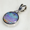 Natural Australian Boulder Opal and Diamond Silver Pendant with Silver Chain Code -SD134
