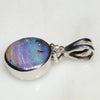 Natural Australian Boulder Opal and Diamond Silver Pendant with Silver Chain Code -SD134