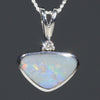 Natural Australian Opal and Diamond Silver Pendant with Silver Chain Code -SD142