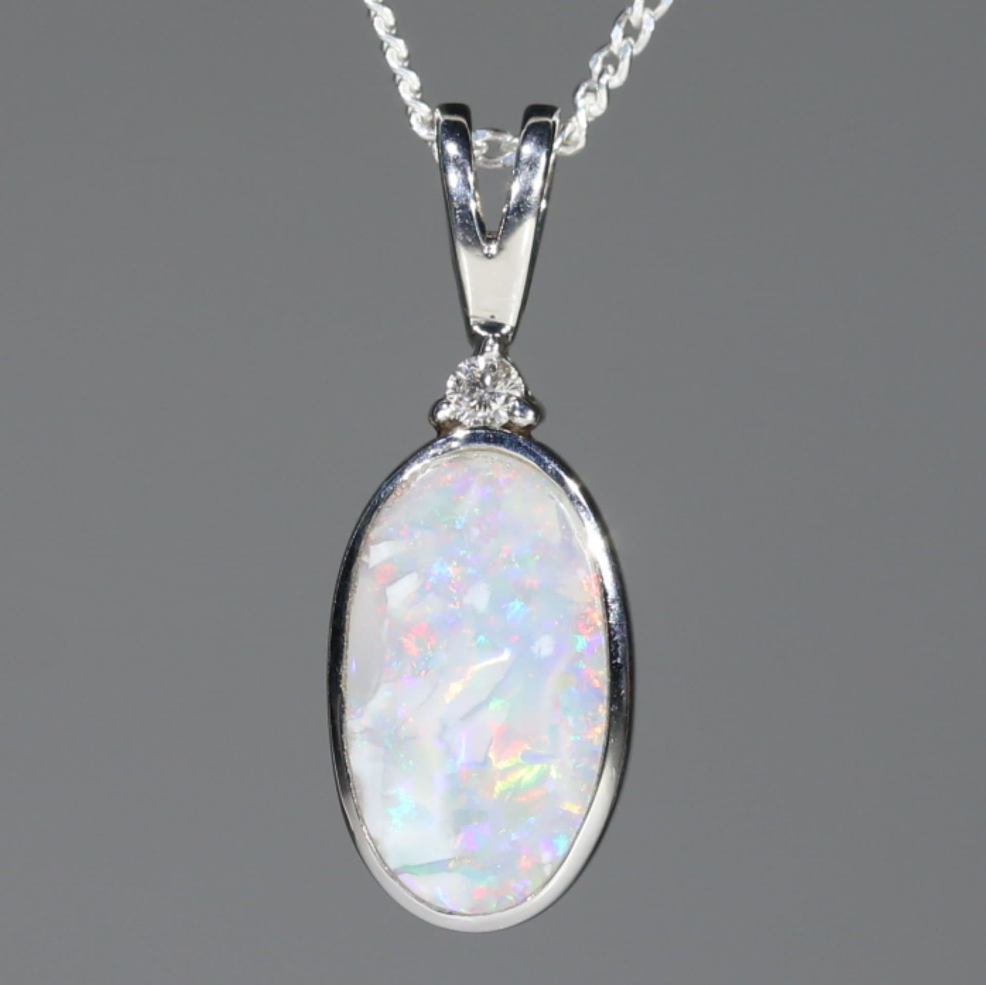 White Opal Necklace - The Silver Shop of Bath