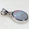Natural Australian Opal and Diamond Silver Pendant with Silver Chain (10.5mm x 8mm)  Code -SD132