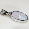 Natural Australian White Boulder Opal and Diamond Silver Pendant with Silver Chain Code -SD143