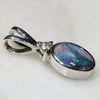 Natural Australian Boulder Opal and Diamond Silver Pendant with Silver Chain Code -SD151