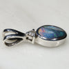 Natural Australian Boulder Opal and Diamond Silver Pendant with Silver Chain Code -SD151