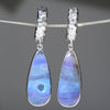 Blue Opal Drop Earrings Silver