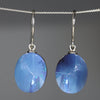 Blue Opal Drop Earrings, Silver