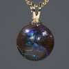 Australian Solid Matrix Opal Gold Pendant