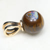 Australian Boulder Opal Matrix and Diamond  Gold Pendant Code -GB7