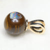 Australian Boulder Opal Matrix and Diamond  Gold Pendant Code -GB7