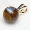 Australian Boulder Opal Matrix and Diamond  Gold Pendant Code -GB7