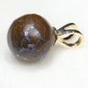 Australian Boulder Opal Matrix and Diamond  Gold Pendant Code -GB2