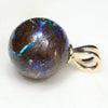 Australian Boulder Opal Matrix and Diamond  Gold Pendant Code -GB3