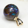 Australian Boulder Opal Matrix and Diamond  Gold Pendant Code -GB3