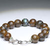 Natural Australian Boulder Opal Matrix Silver Bracelet 18cm -19cm Code BR001