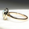Natural Australian Crystal  Opal and Diamond  Gold Ring Size 7.5 Code -RL19